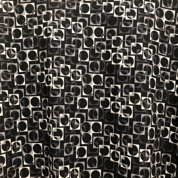 Crossing Pointe W Size 12MS Black/White/Gray Geometric Long Sleeve Wrap Dress - Picture 11 of 13